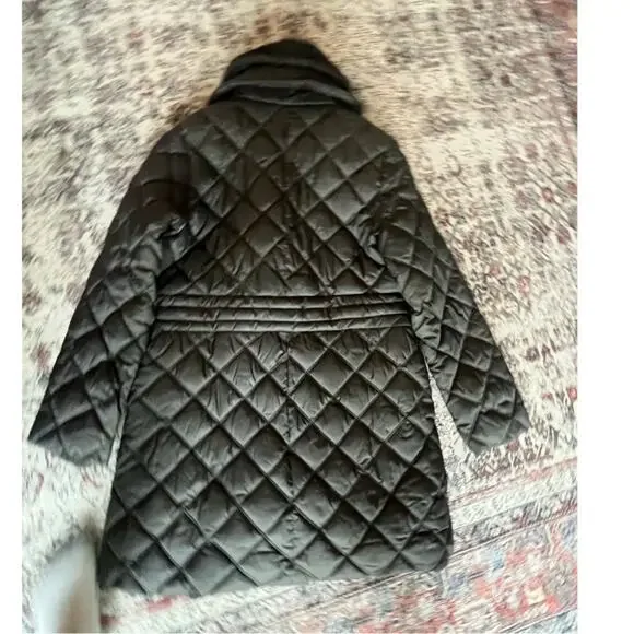 Liz Claiborne Women's Diamond Puffer Coat Long Sleeve Green Size Small - Picture 2 of 4